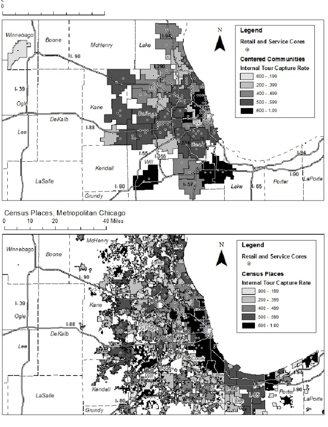 Figure 2-1: Maps of Complete Communities and Census Places for Metropolitan Chicago 