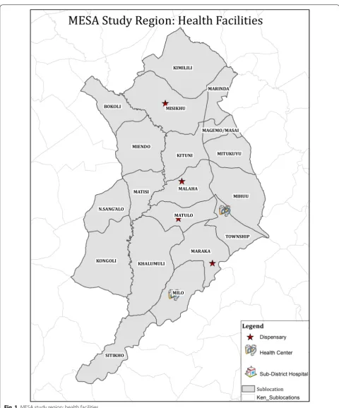Fig. 1 MESA study region: health facilities