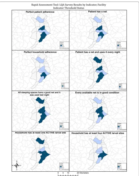 Fig. 4 Map of facility catchments in the study area showing which patient catchments passed or failed selected indicators of the revised rapid assessment tool