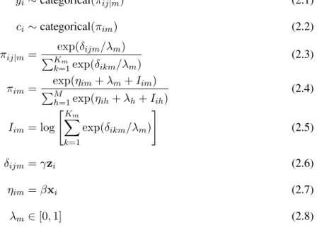Figure 2.1 presents a graphical representation of the nested logit model. Although this structure appears sequential, the nested logit model is not a sequential model