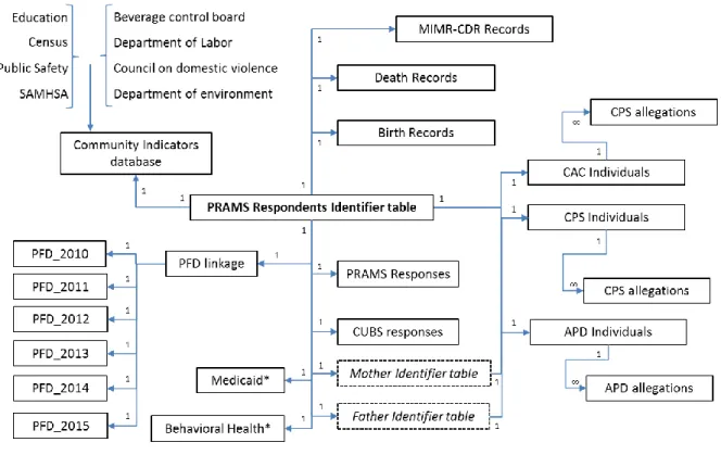Figure 4.3 Relational data linkage map, ALCANLink (n=1,235) 