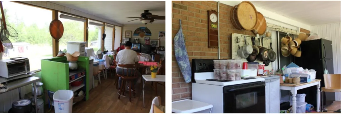 Figure 2.11–2.12  Meemee’s kitchen, which blends America and Laos together, extends outside when she  cooks more elaborate meals