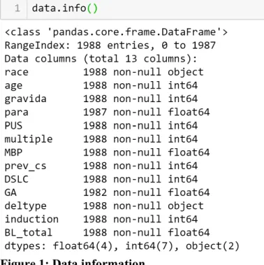 Figure 1: Data information 