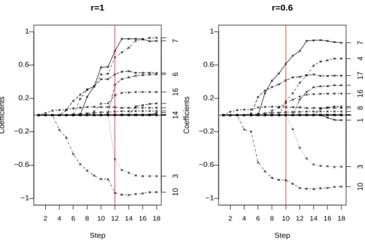 Figure 3.3: Solution path for primary biliary cirrhosis data under selected transforma- transforma-tion models