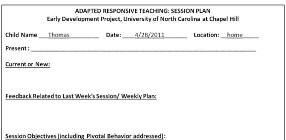 Figure 7. ART session plan for Thomas. 