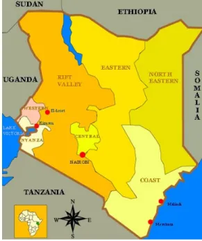 Figure 1.  Map of Kenya                   