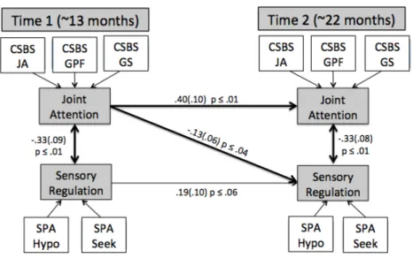 Figure 2.5b. Question 1: Final cross lagged model 
