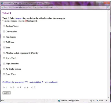 Figure 3.3: Online Stimulus for Task 2 (Keyword Determination Task)