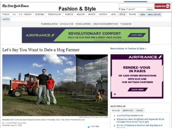 Figure 1.1: A New York Times article featuring FarmersOnly.com