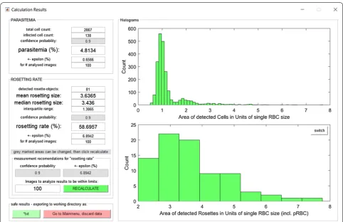 Fig. 3 ARAM results window. The ARAM results window gives the most important calculated values