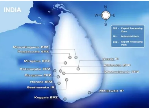 Figure 5: Export processing zones and industrial parks in Sri Lanka 