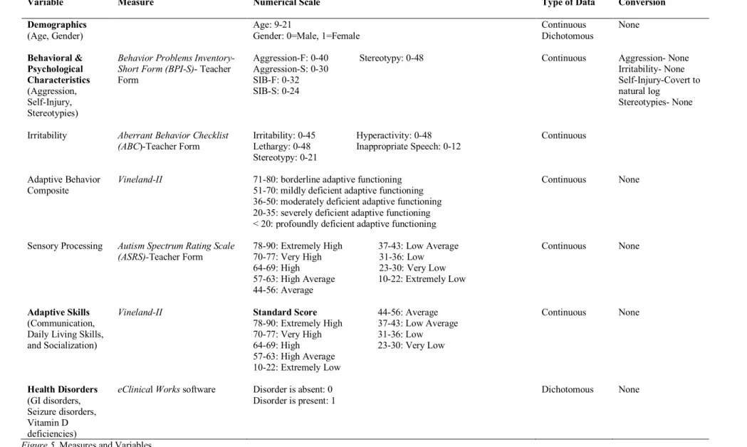 Figure 5. Measures and Variables.