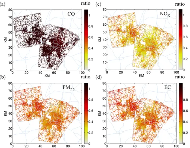 Figure 3.6: Indoor-outdoor concentration ratio using mean hybrid concentration at 7:00  AM