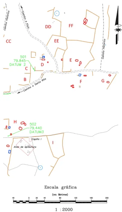 Figure 3.5 Enlarged Map Featuring Capillas I and II 