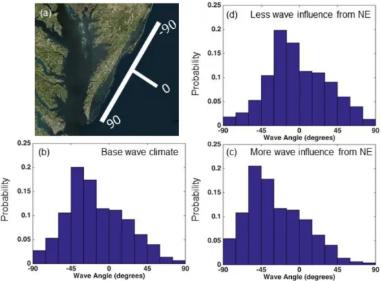 Figure 4. Wave climate distributions. Negative wave angles indicate waves 
