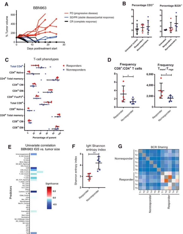 Figure  2.6:  Description  and  immune  characterization  of  BBN963  mixed-response  phenotype