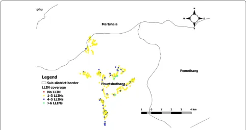 Fig. 4 Sample of output map for monitoring the coverage of long-lasting insecticidal net