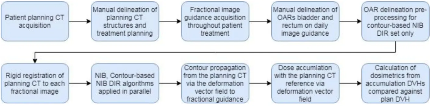 Fig. 4.1. Dose Accumulation Data Processing Procedure. Graphical representation of the data processing, which was  applied to each patient