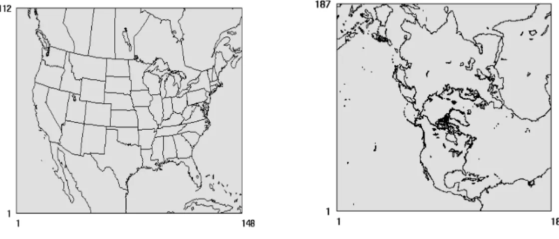 Table 3.1: Modeling configuration and data sources for HEMI and CONUS domains.  