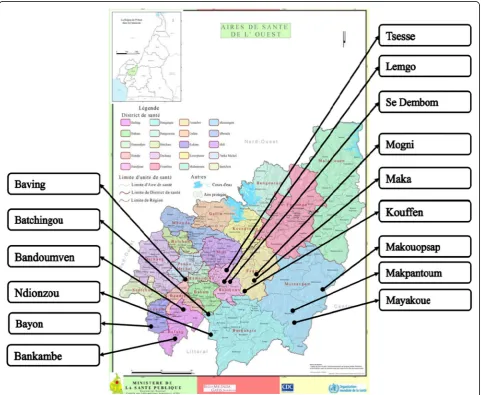 Fig. 1 Map of the West Region of Cameroon showing the surveyed communities