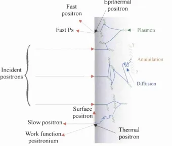 Figure 1.6. The single-particle potential for a thermalized positron near a metal surface