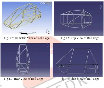 Fig. 1.5: Isometric View of Roll Cage               Fig.1.6: Top View of Roll Cage     