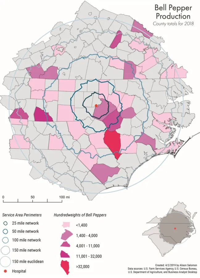 Figure 4: Map of Bell Pepper Supply 