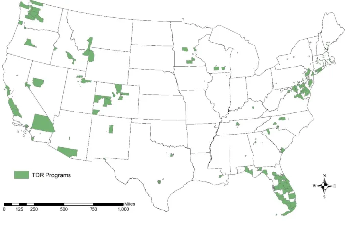 Figure 1: Map of Transfer of Development Programs