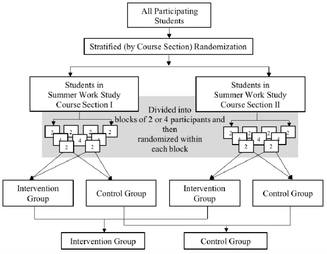 Figure 1.5. Stratified randomization by course section with blocking feature. 
