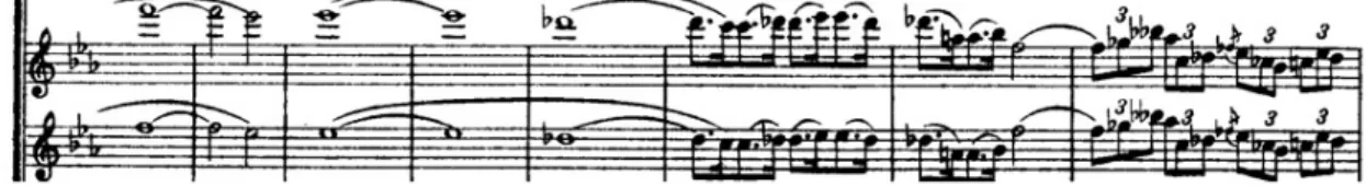 Figure 2.1: Ascent theme, measure 70, cello 