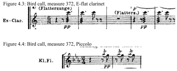 Figure 4.3: Bird call, measure 372, E-flat clarinet 