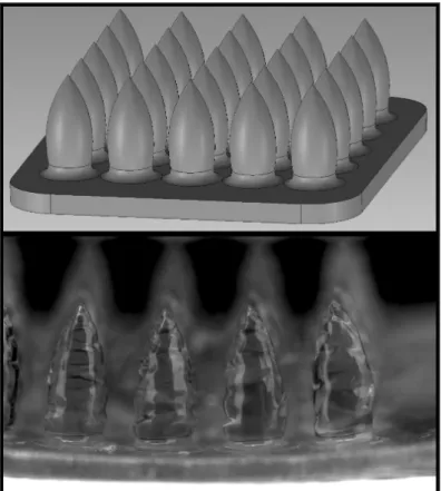 Fig. 3. Computer model and light microscopy of fabricated implant  