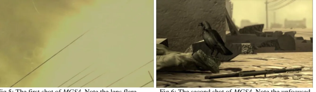 Fig 5: The first shot of MGS4. Note the lens flare             Fig 6: The second shot of MGS4