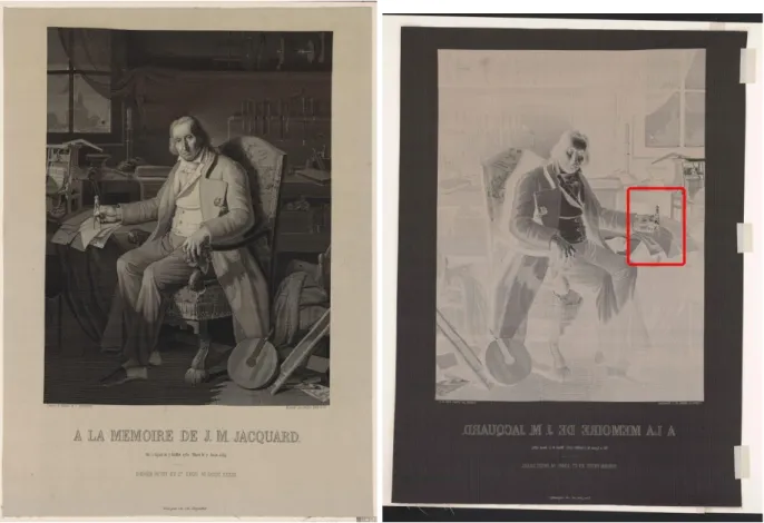 Figure 1.10. Front and Back View of   ​À la mémoire de J.M. Jacquard / d’après le tableau de C