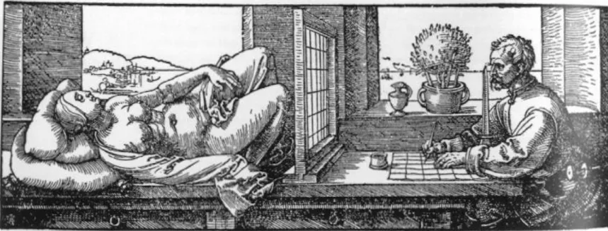 Figure 1: Albrecht Dürer, Draughtsman drawing a Nude, 1525. 