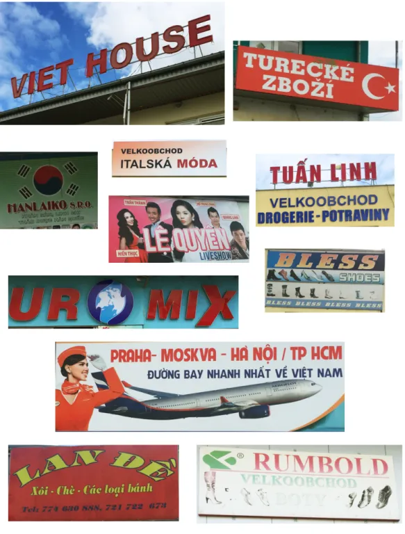 Figure 4: The various signs on display at Sapa (Author photos). 