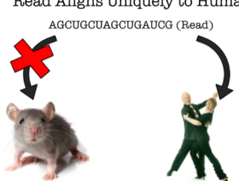 Figure 2. If a read aligns to the mouse genome, but not the human genome, the read is classified as  microenvironment (left panel)