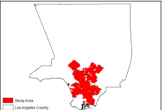 Figure 1: Study Area within Los Angeles County