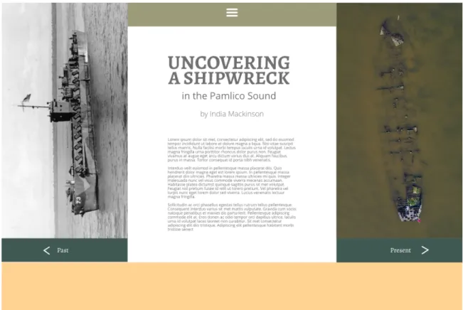 Figure 2 Initial website color composite layout created in Adobe XD. A complete  evolution in the design can be found in the appendix