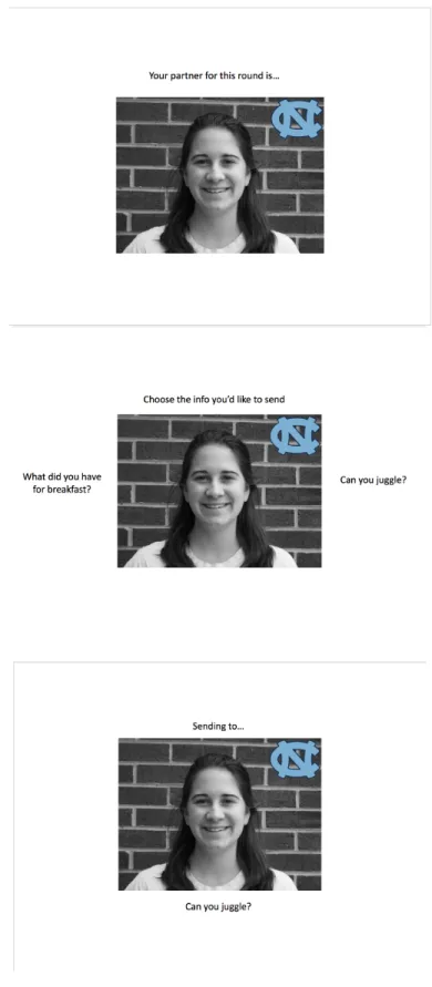 Figure 1. Chatting simulation example of a UNC Chapel Hill interaction partner and low- low-disclosure question prompts