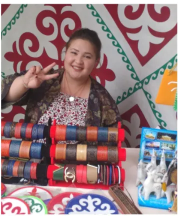 Figure 8. The Artisan Row craftswoman and her work 