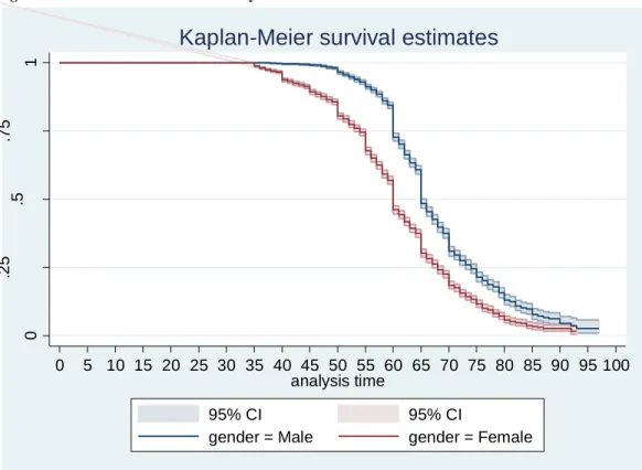 Figure 2: Workforce Survival Hazard by Gender