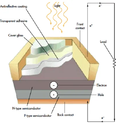 Fig. 6. C-Si Cell Diagram [19]. This image shows the seven layers that compose c-Si cells.