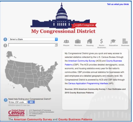 Fig. 1 – “My Congressional District” as presented by the U.S. Census Bureau 