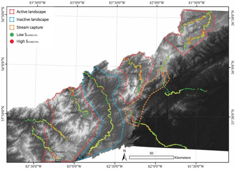 Figure 5. Illustrated above are corrected symmetry values and their interpretations.  Inactive landscapes are hypothesized to be in  states of equilibrium, as implied by their asymmetrical channel valleys