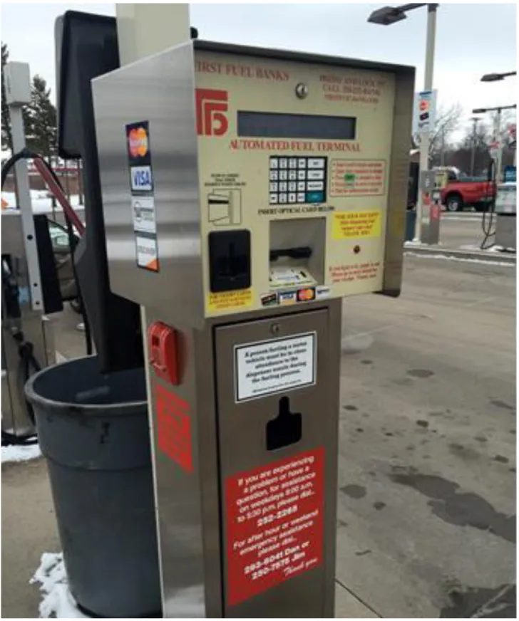 Figure 3.4: Payment station and FFB Charge Card reader  