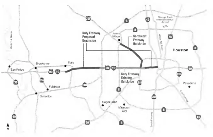 Figure 3. Map of Interstate-10 and U.S. Route-290. Source: A Guide for HOT Lane Development