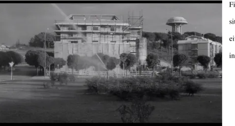 Figure 4: The construction  site meeting place without  either protagonist’s presence  in L’Eclisse