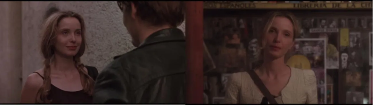 Figure 12: A shot of the Céline from Before Sunrise (left) appears just before her current self in Before  Sunset (right)