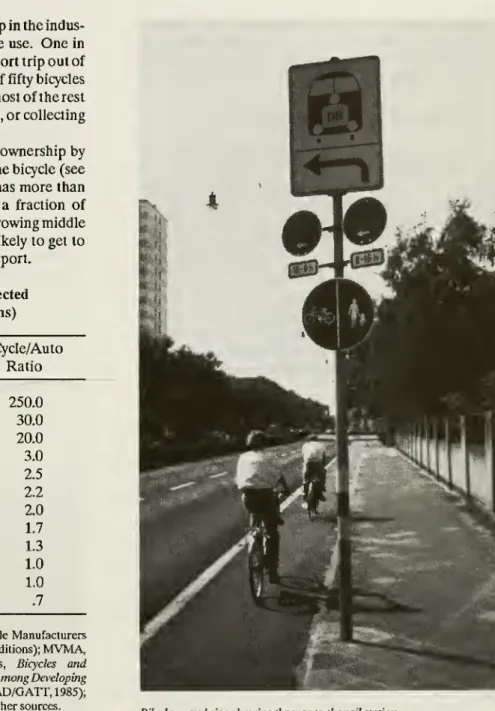 Table 1. Bicycles and Automobiles in Selected Countries, circa 1985 (In Millions)